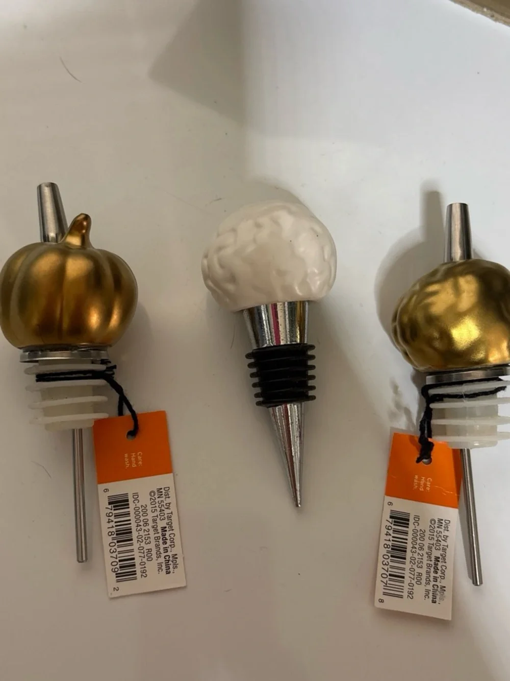 Target Gold and White Decorative Bottle Stoppers - Set of 3